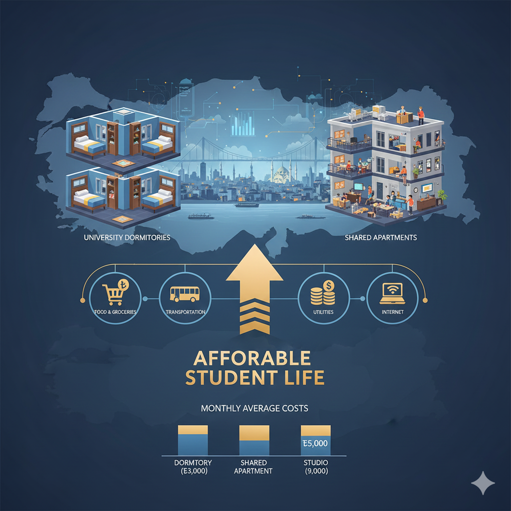 تكاليف السكن والمعيشة للطلاب في تركيا 2026